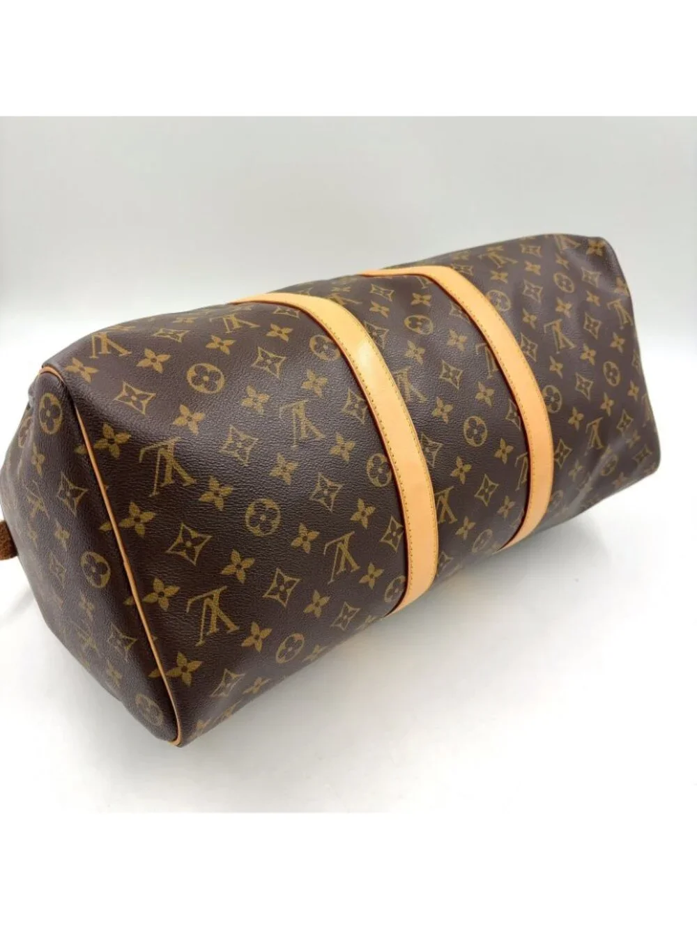 Louis Vuitton Keepall 45 Monogram Leather Brown Light Boston Bag Gold